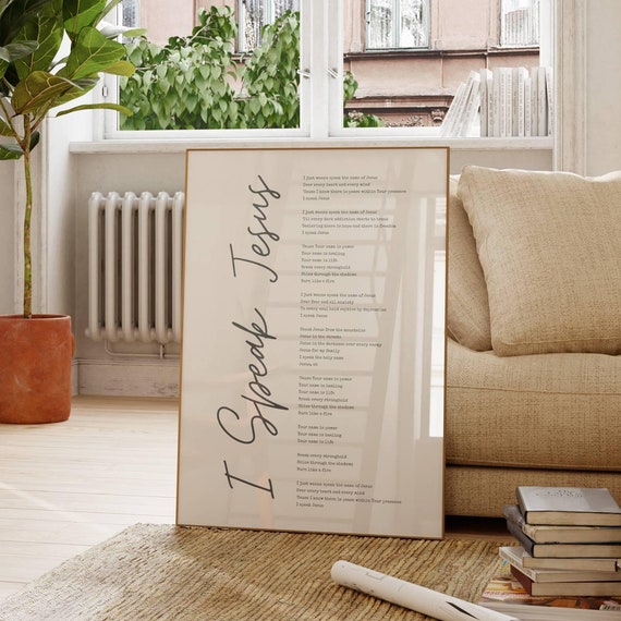 I Speak Jesus Lyric Christian Wall Decor Print