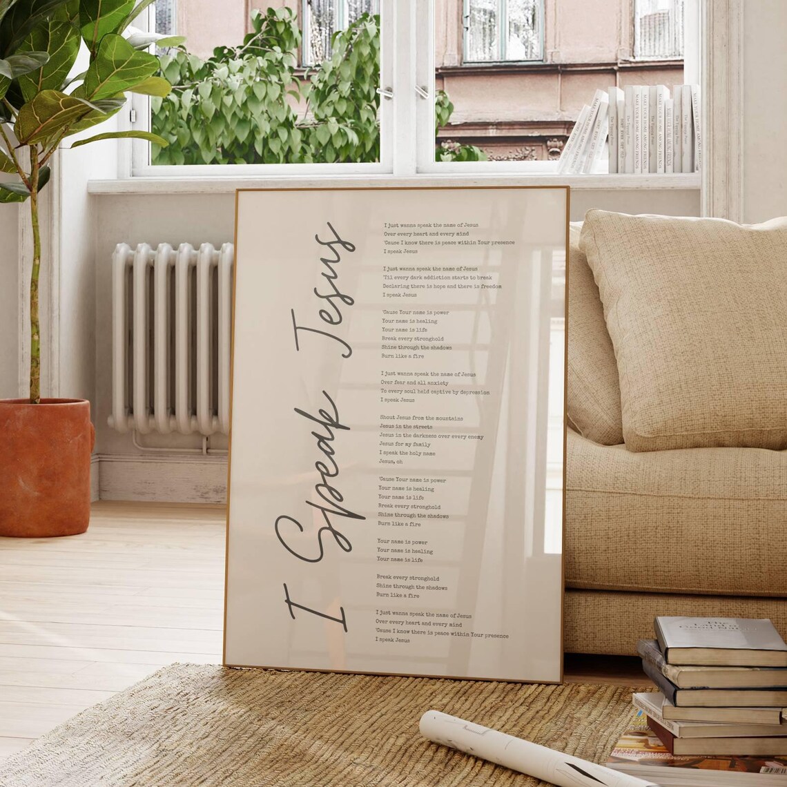 I Speak Jesus Lyric Christian Wall Decor Print