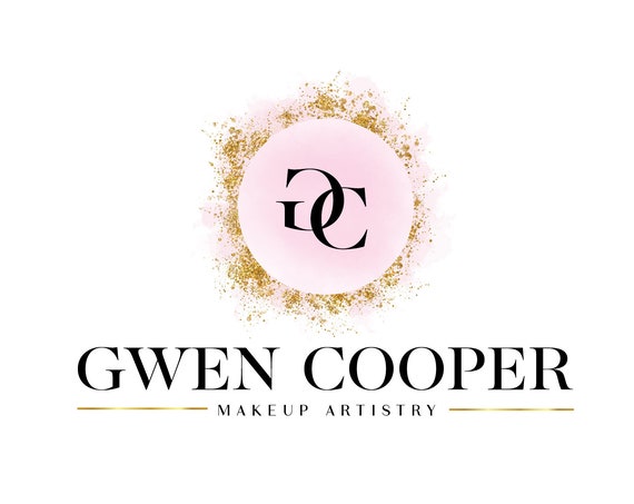 Premade Logo Pink Watercolor Glitter Logo Makeup Artist Logo Eyelash Extension Logo Hair Salon Logo Photography Logo Beauty Salon Logo