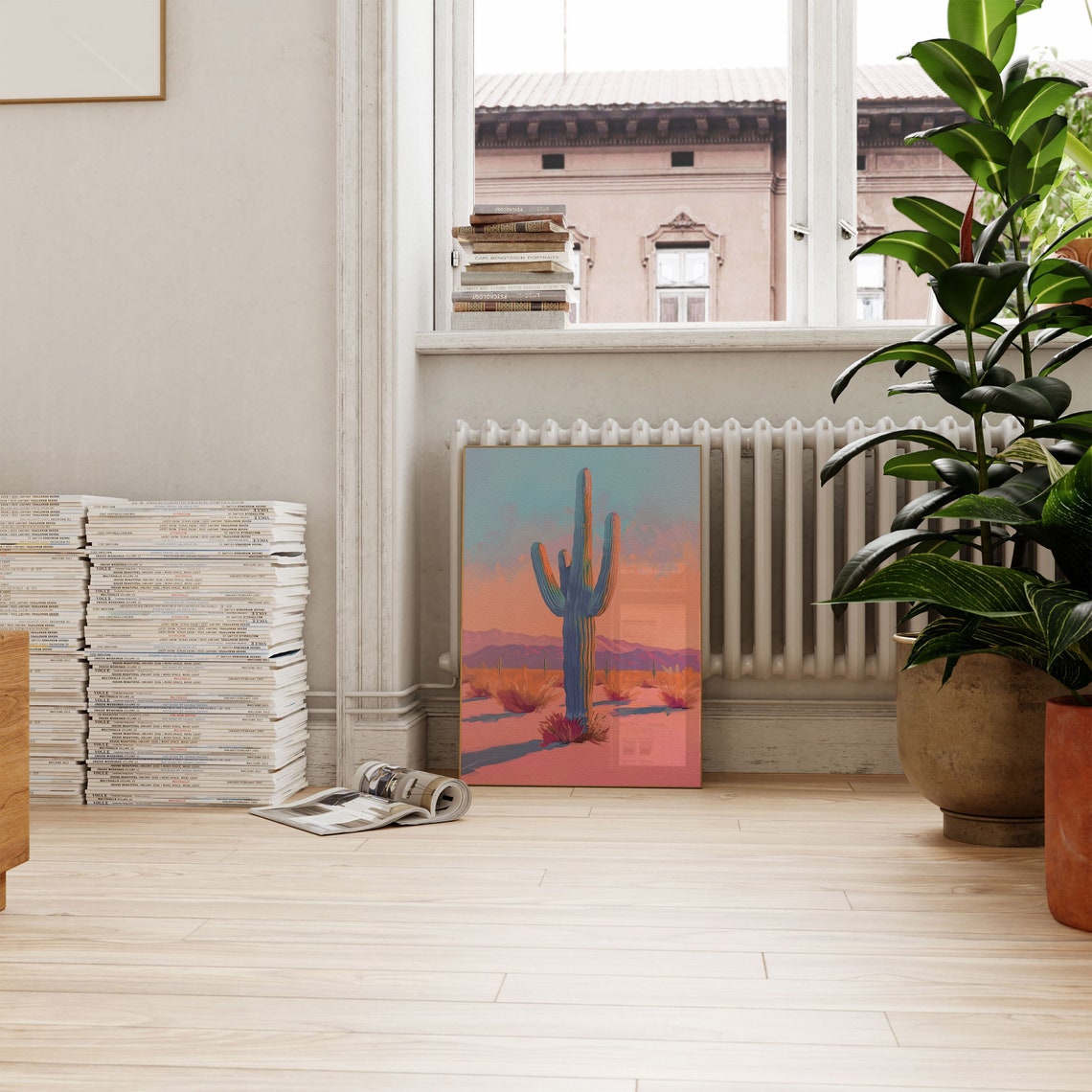 Saguaro Cactus Desert Sunset Southwest Painting Decor Poster - Image 2