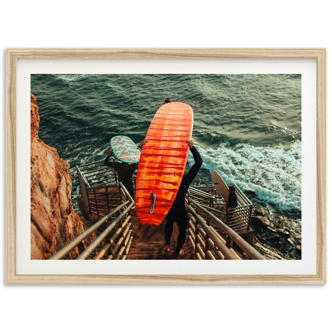 San Diego Sunset Cliffs Surf Photography Travel Poster