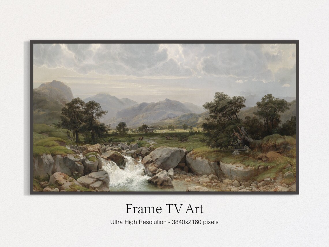 Vintage Landscape Painting, Instant Art Print