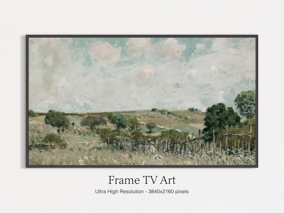 Vintage Landscape Painting, Abstract Modern