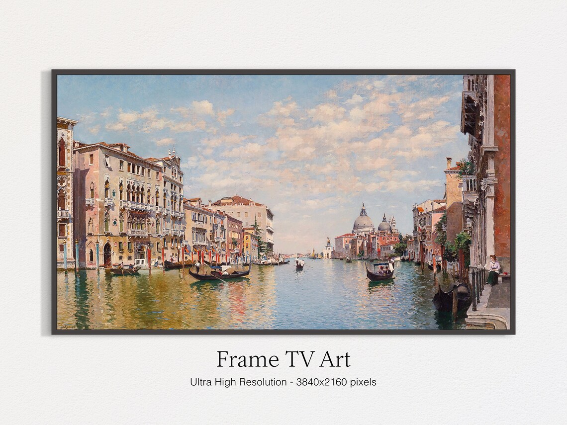 Venice Grand Canal Painting Art Print, Oil Style