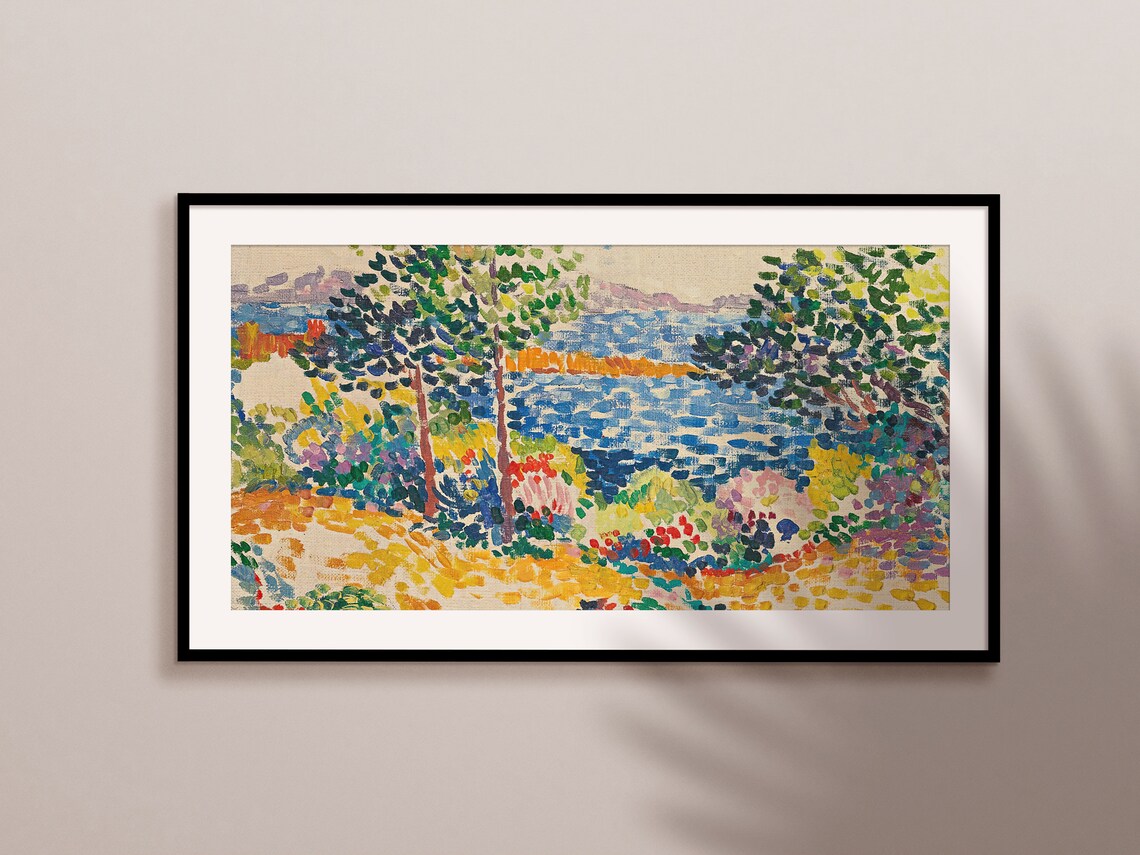 Mediterranean Scenery Abstract Oil Painting Art Print - Image 2