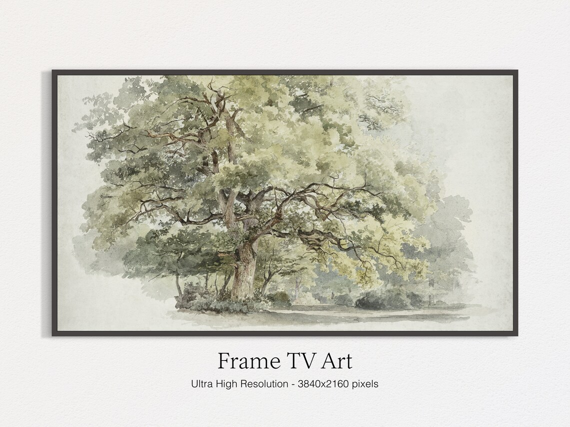 Classic Tree Watercolor Painting Art Print