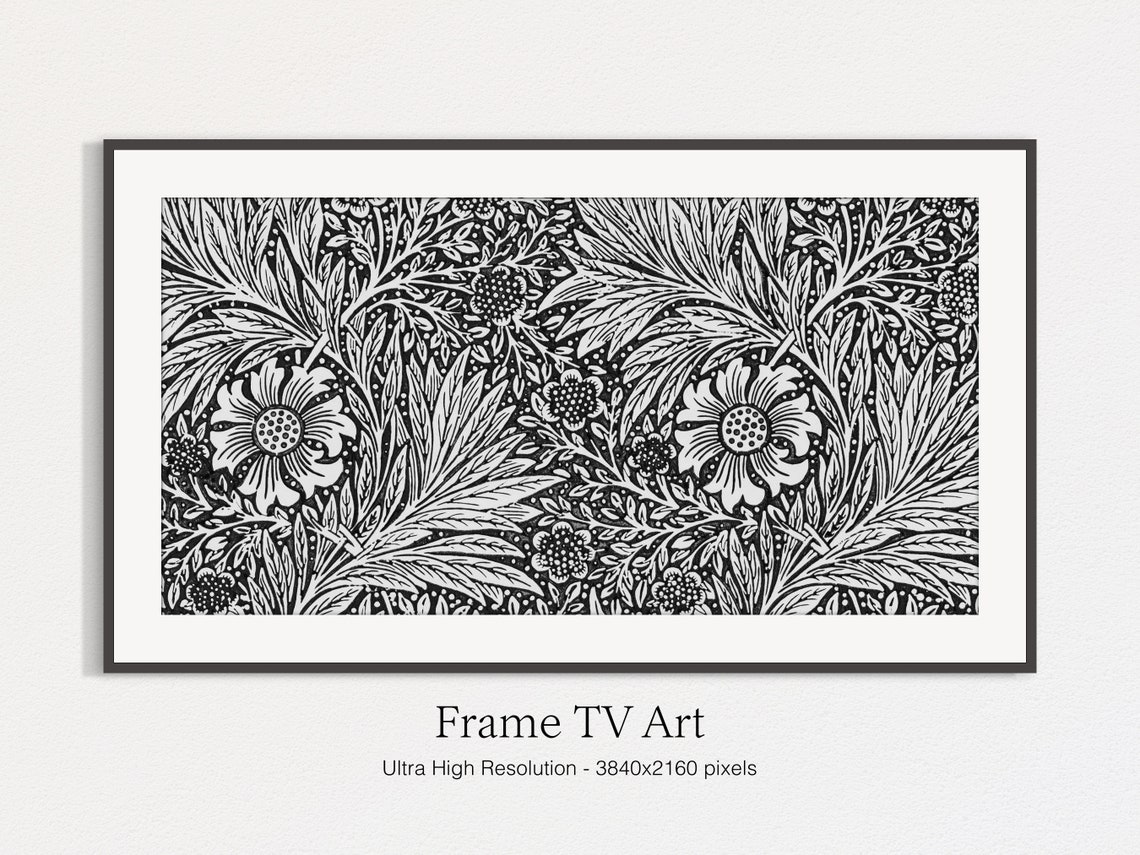 Black And White Botanical Pattern Arts And Crafts Floral Print - Image 4