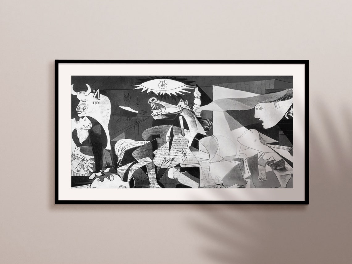 Frame Tv Art Pablo Picasso Guernica Art Black And White Abstract Painting Modern Art Instant - Image 2