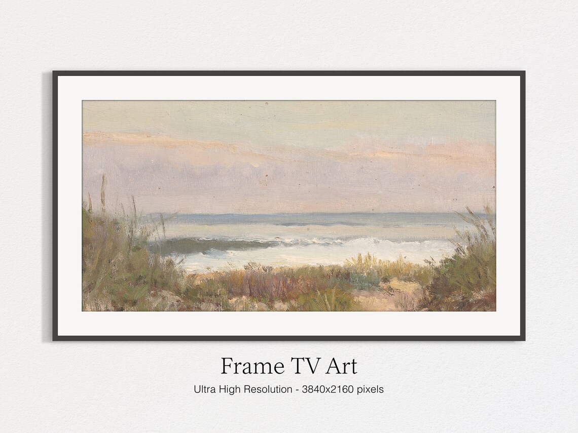 Hidden Beach Spring Vintage Painting, Art Print - Image 4