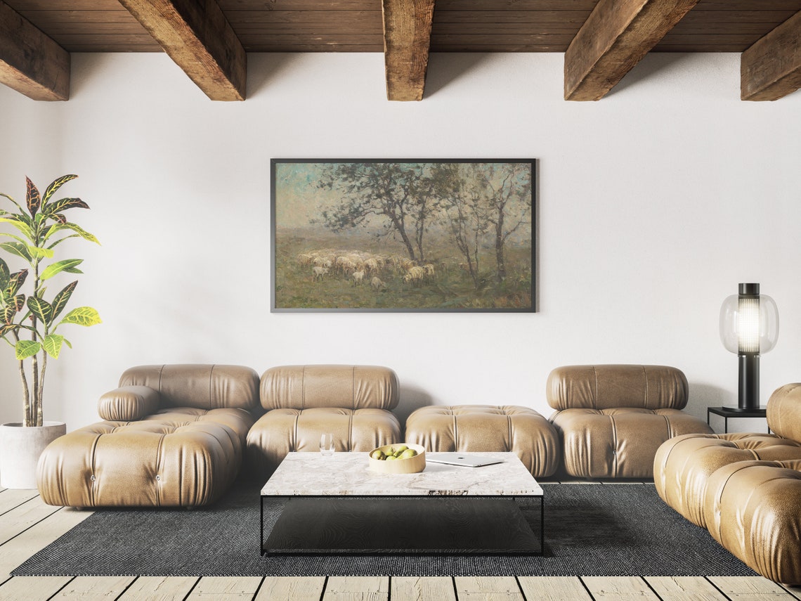 Vintage Sheep Painting - Image 3