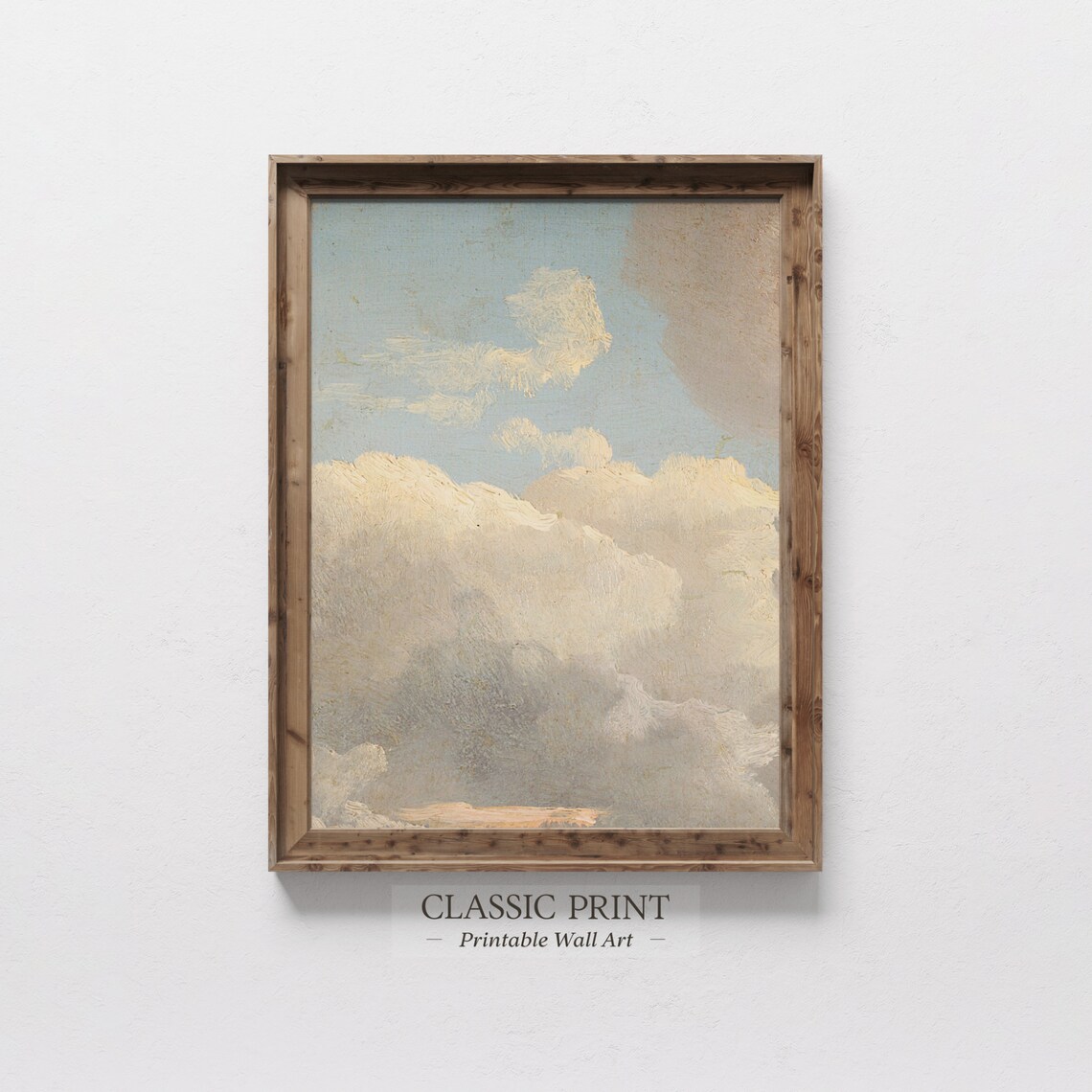 Skyscape Vintage Painting, Abstract Wall Art Print
