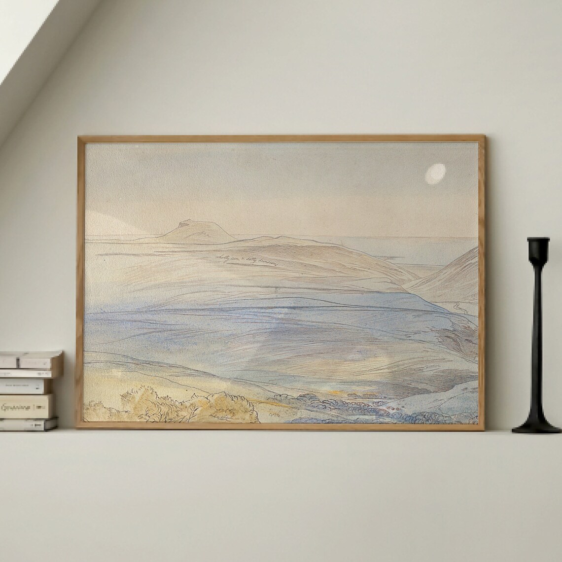 Vintage Mountains Landscape Art Print - Image 3