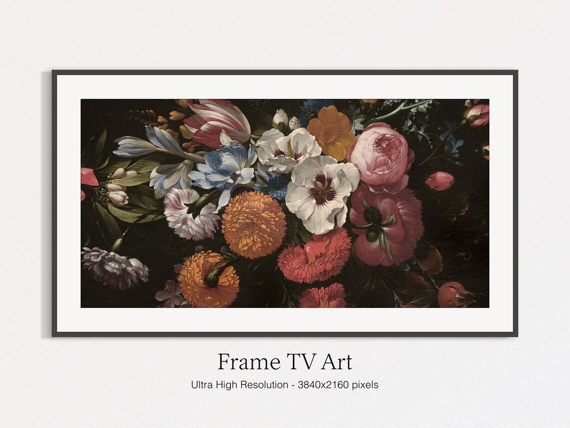 Vintage Flower Still Life with Roses, Art Print - Image 4