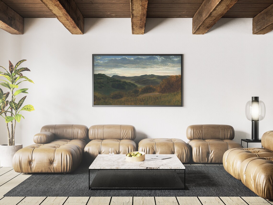 Vintage Moody Landscape Painting, Nature Art Print - Image 3