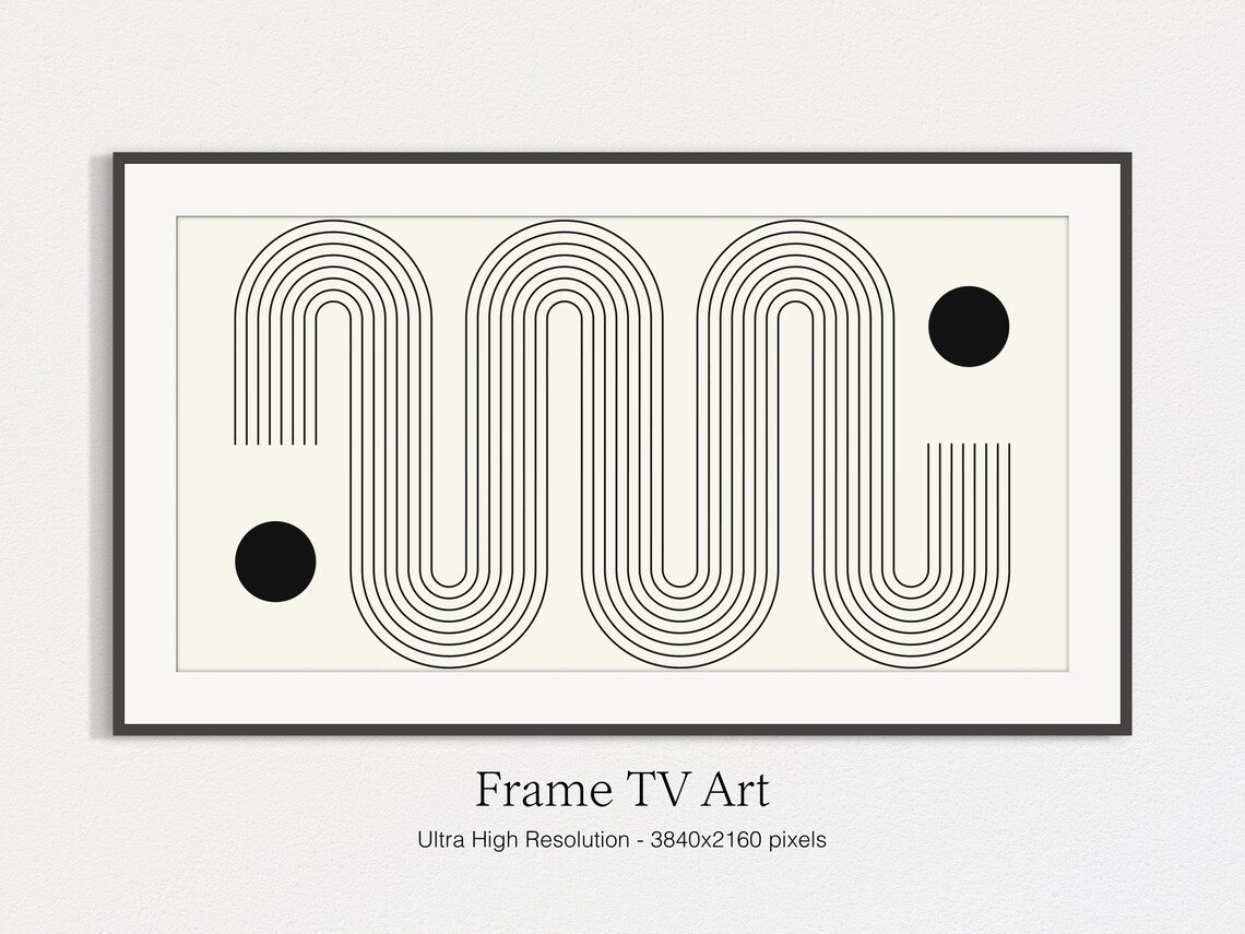 Black And White Abstract Graphic Piece, Modern Art
