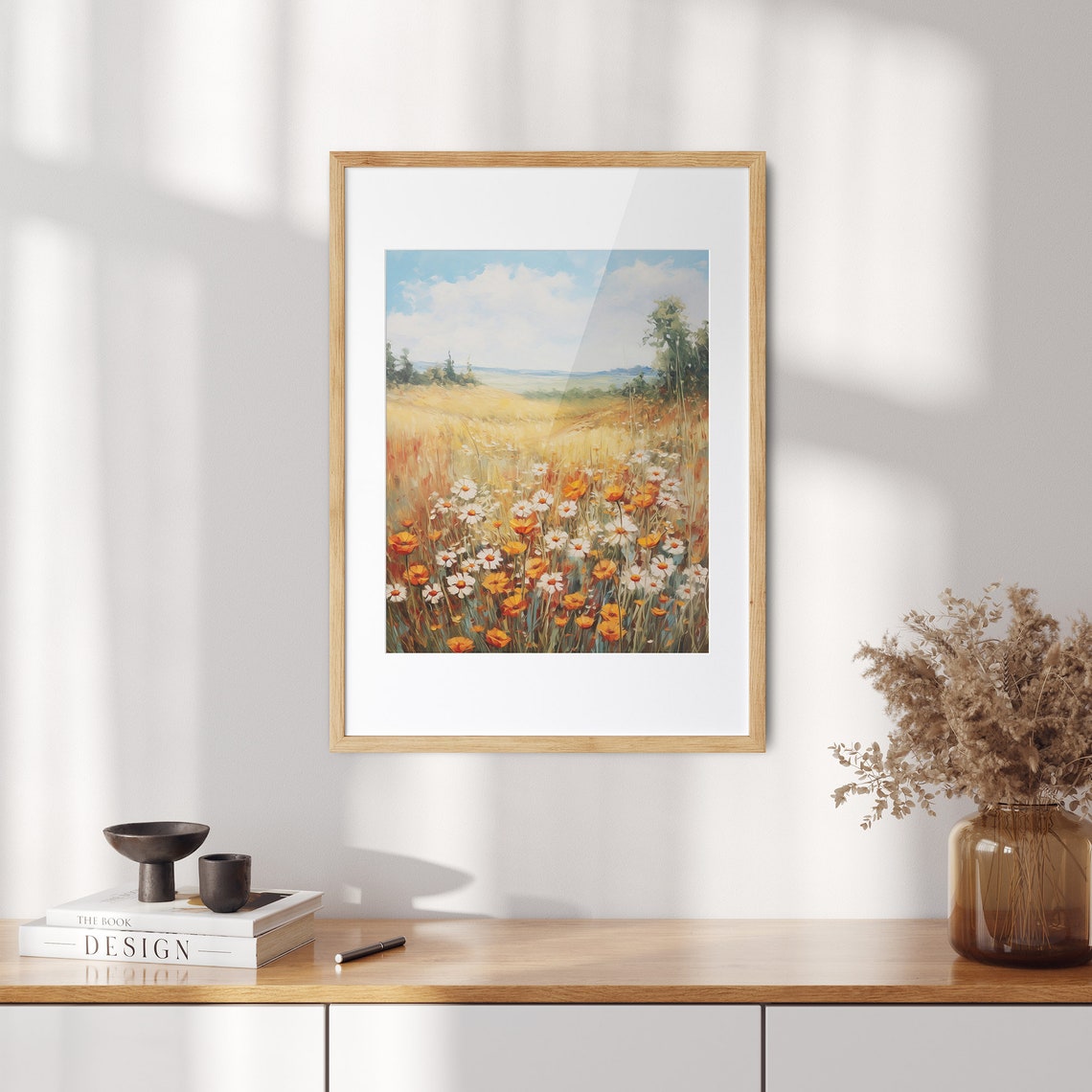 Wildflower Meadow Golden Field Impressionist Nature Art Poster - Image 2