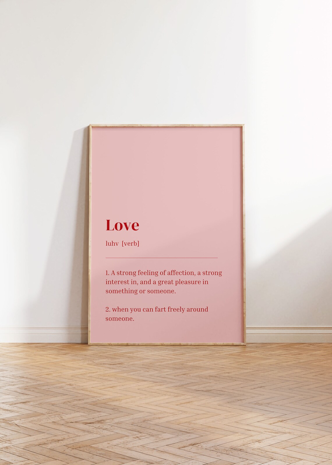 Love Definition Minimalist Poster, Valentine's Day