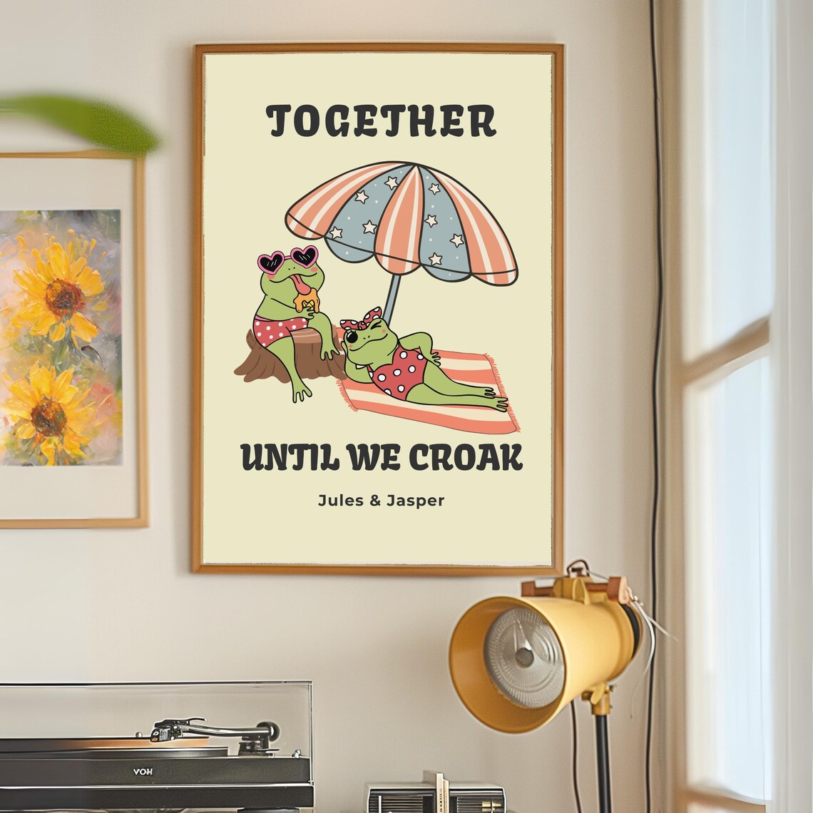 Personalised Couple Print, Retro Love Poster