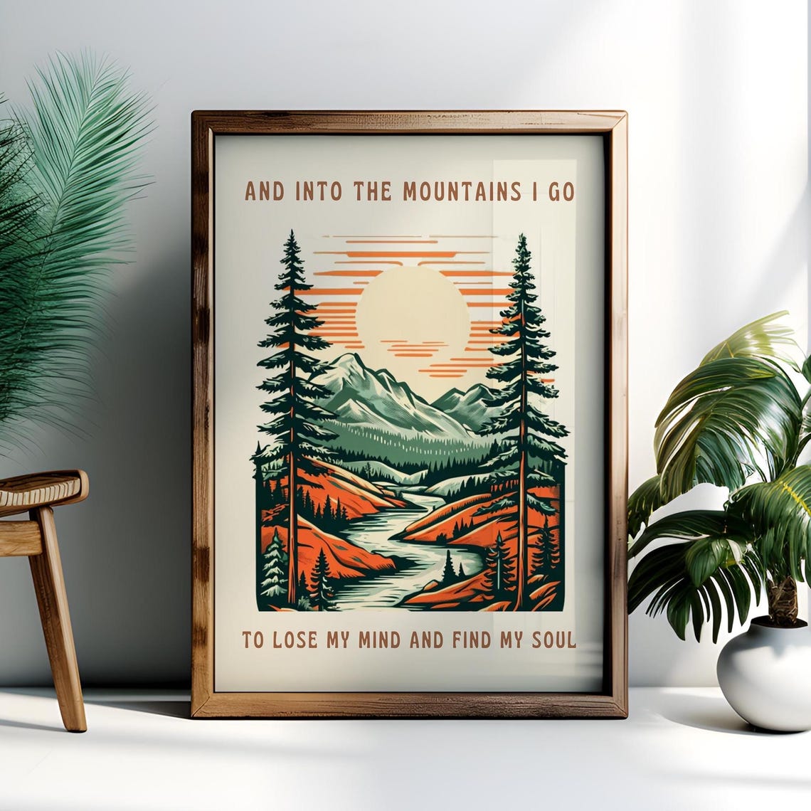 Into The Mountains Motivational Poster Inspirational Print Positive Quotes Motivational Wall Art Uplifting Road Trip Wellbeing Print - Image 4