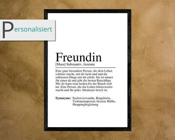 Girlfriend Definition Poster Image Gift For The Best Friend