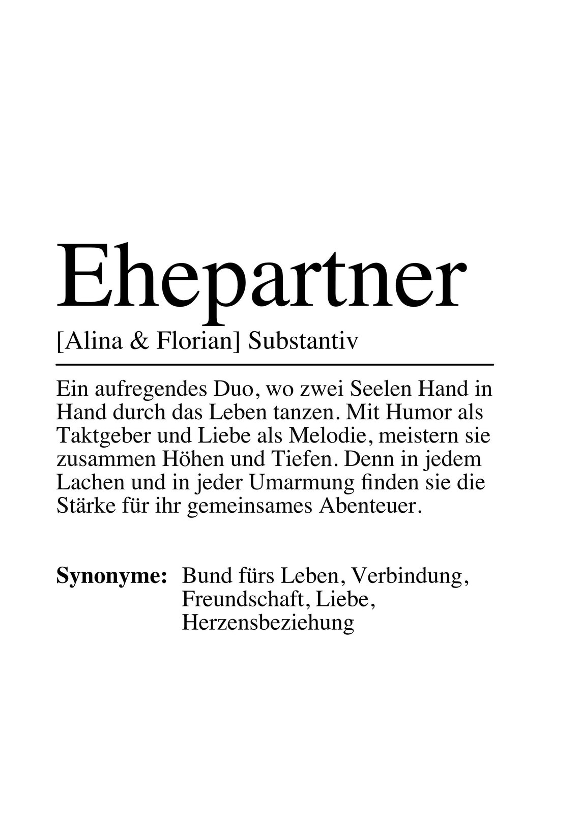 Ehepartner Personalized German Spouse Definition Gift Wall Poster - Image 2