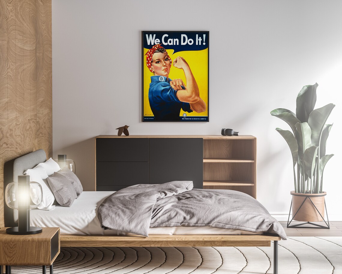Rosie the Riveter We Can Do It Vintage War Production Poster - Image 3