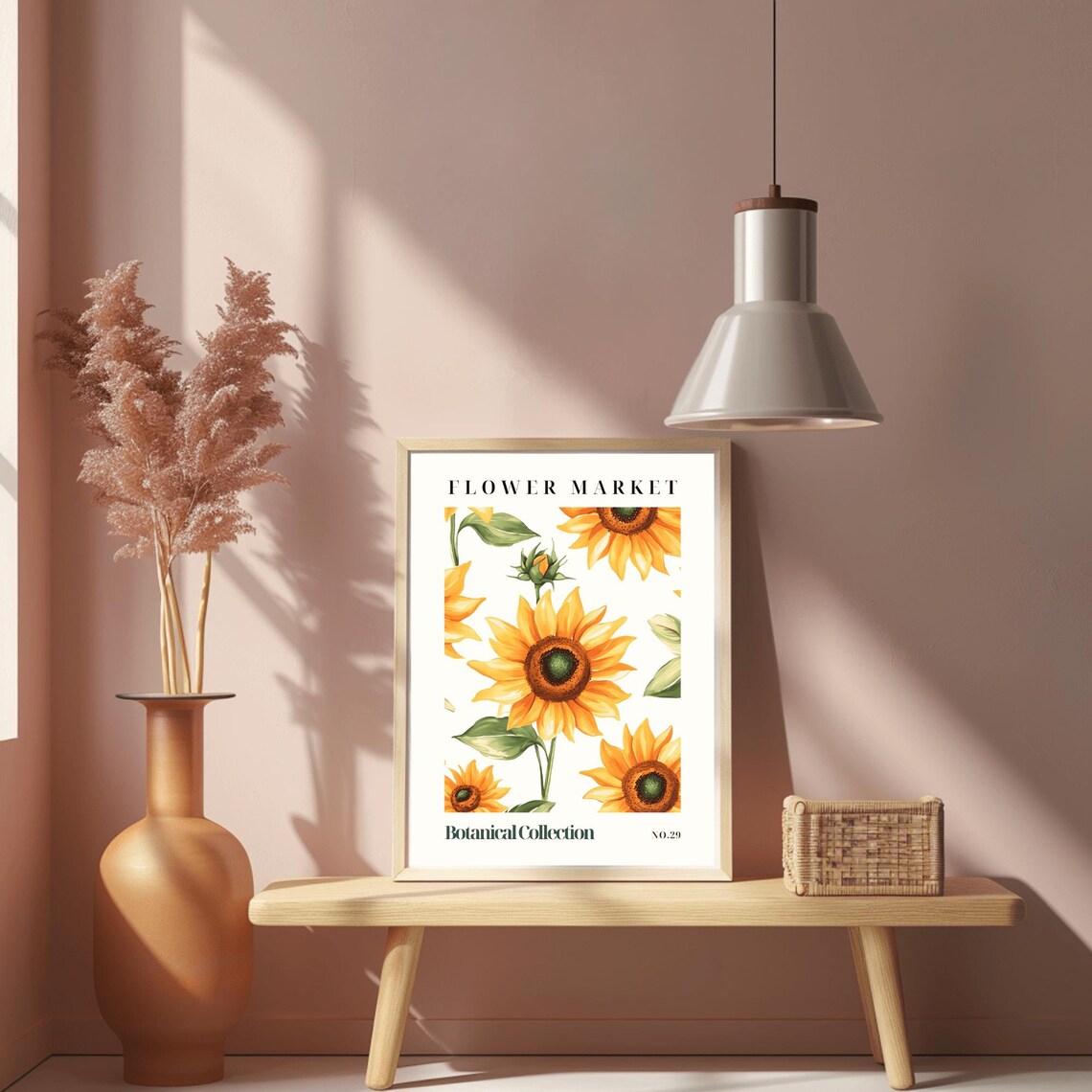 Large Sunflower Blooms Flower Market Watercolor Botanical No 29 Poster - Image 2