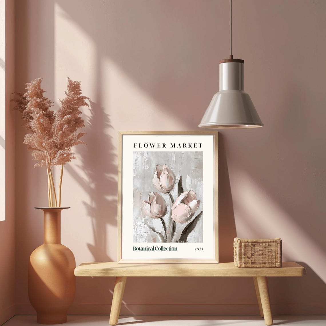 Flower Market Blush Pink Tulip Botanical Collection No.24 Poster - Image 2