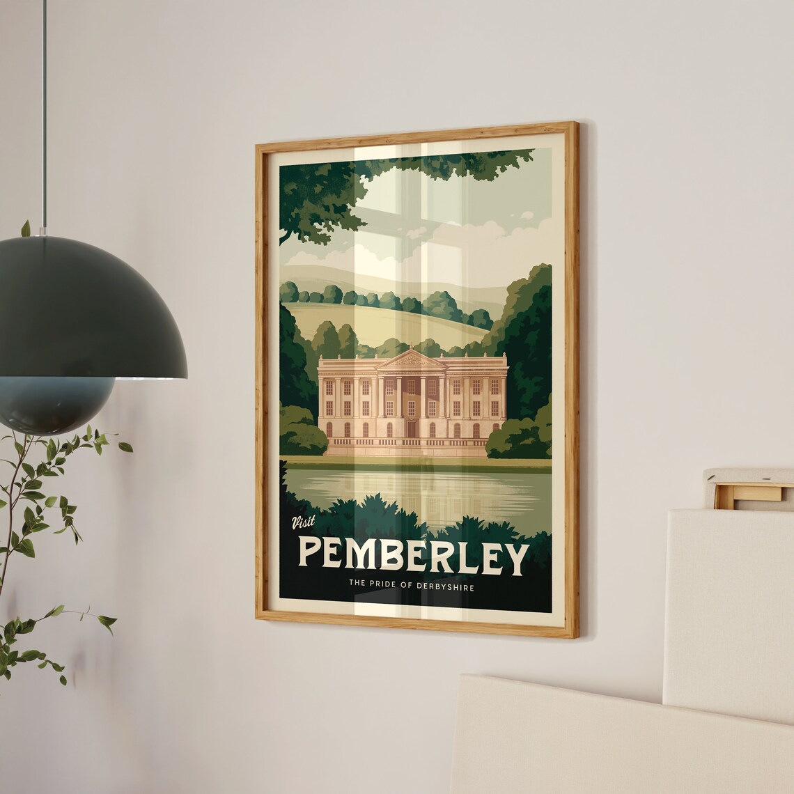 Pemberley Minimalist Travel Poster Print Decor - Image 3