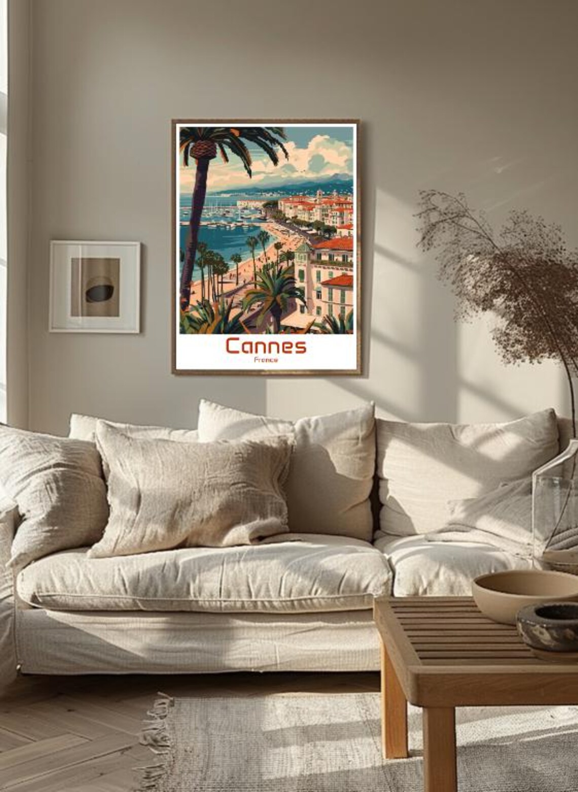 Cannes French Riviera Harbor Marina View Vintage Travel Poster - Image 3