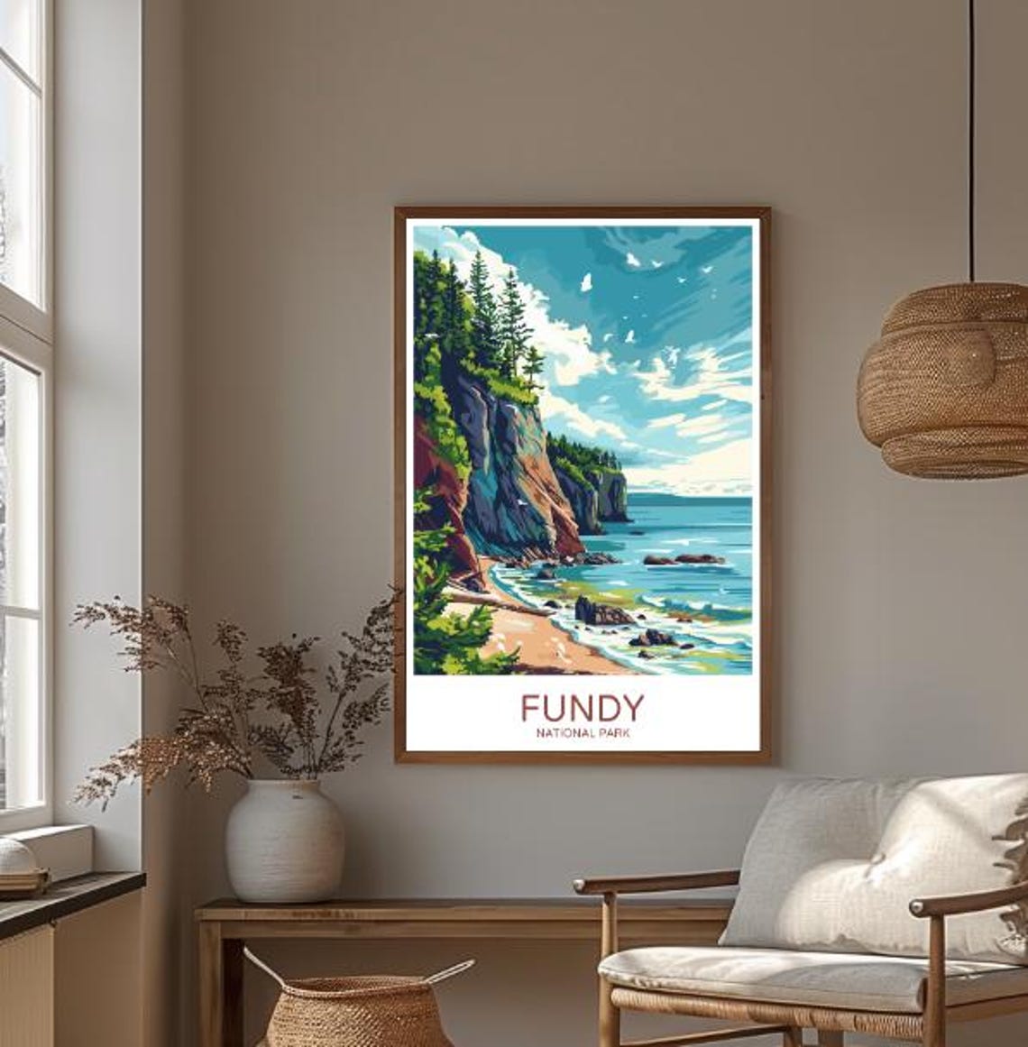 Fundy National Park Coastal Cliffs And Forest Shoreline Poster - Image 3