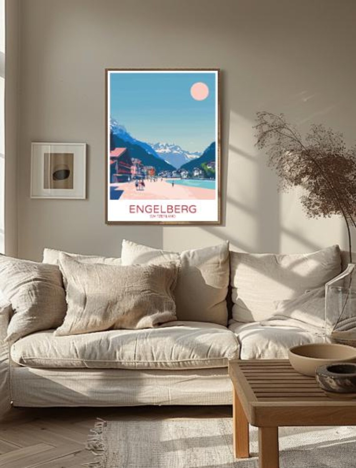 Engelberg Switzerland Alpine Village Snowy Peaks Travel Poster - Image 2