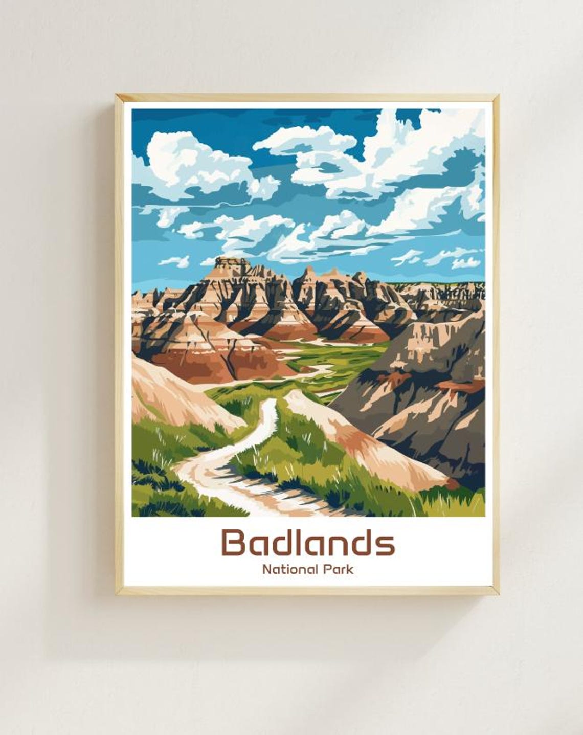 Badlands National Park Rugged Rock Formations Prairie Trail Poster