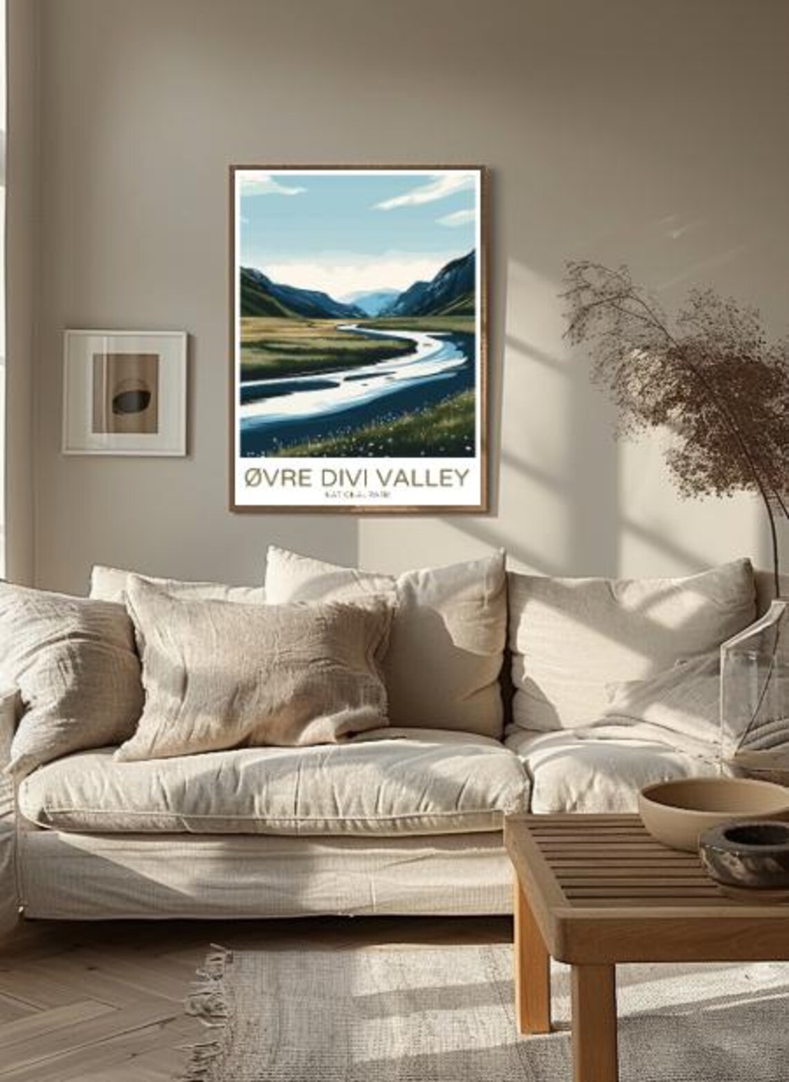 Ovre Divi Valley Norway National Park Winding River Travel Poster - Image 2