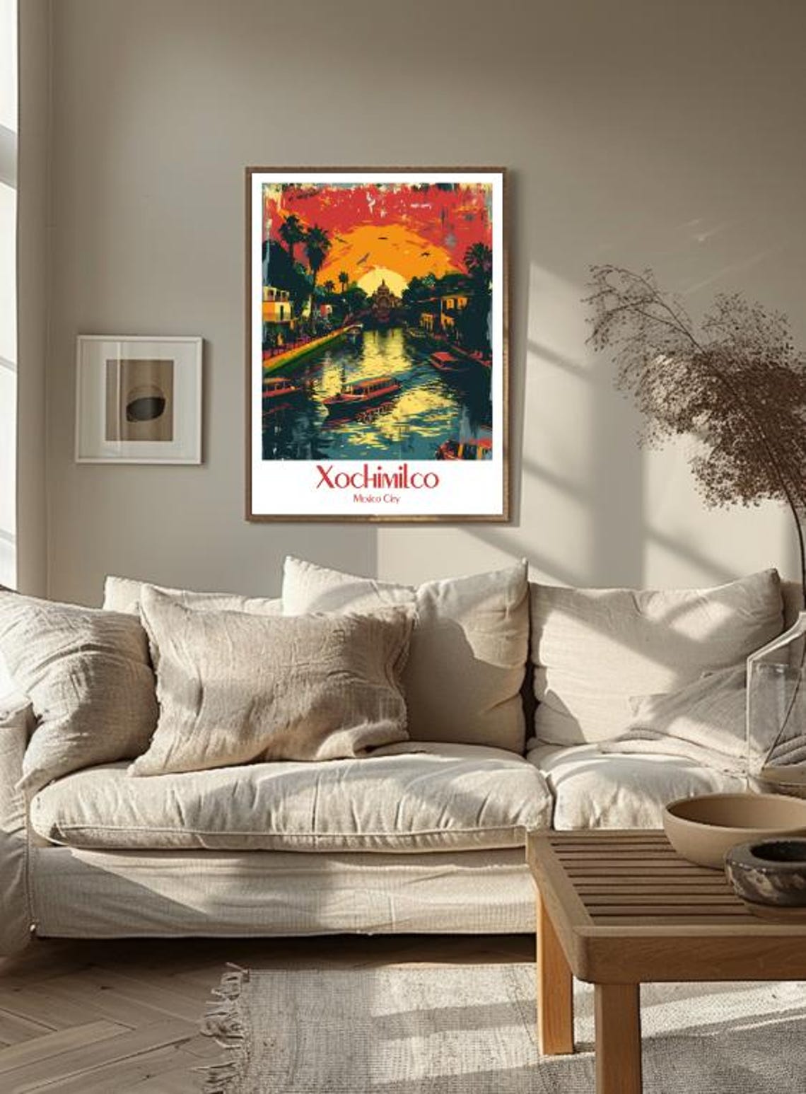 Xochimilco Travel Poster Colorful Mexico City Wall Art Canal Boats Print Mexican Landscape Decor Vibrant Travel Artwork For Home - Image 3