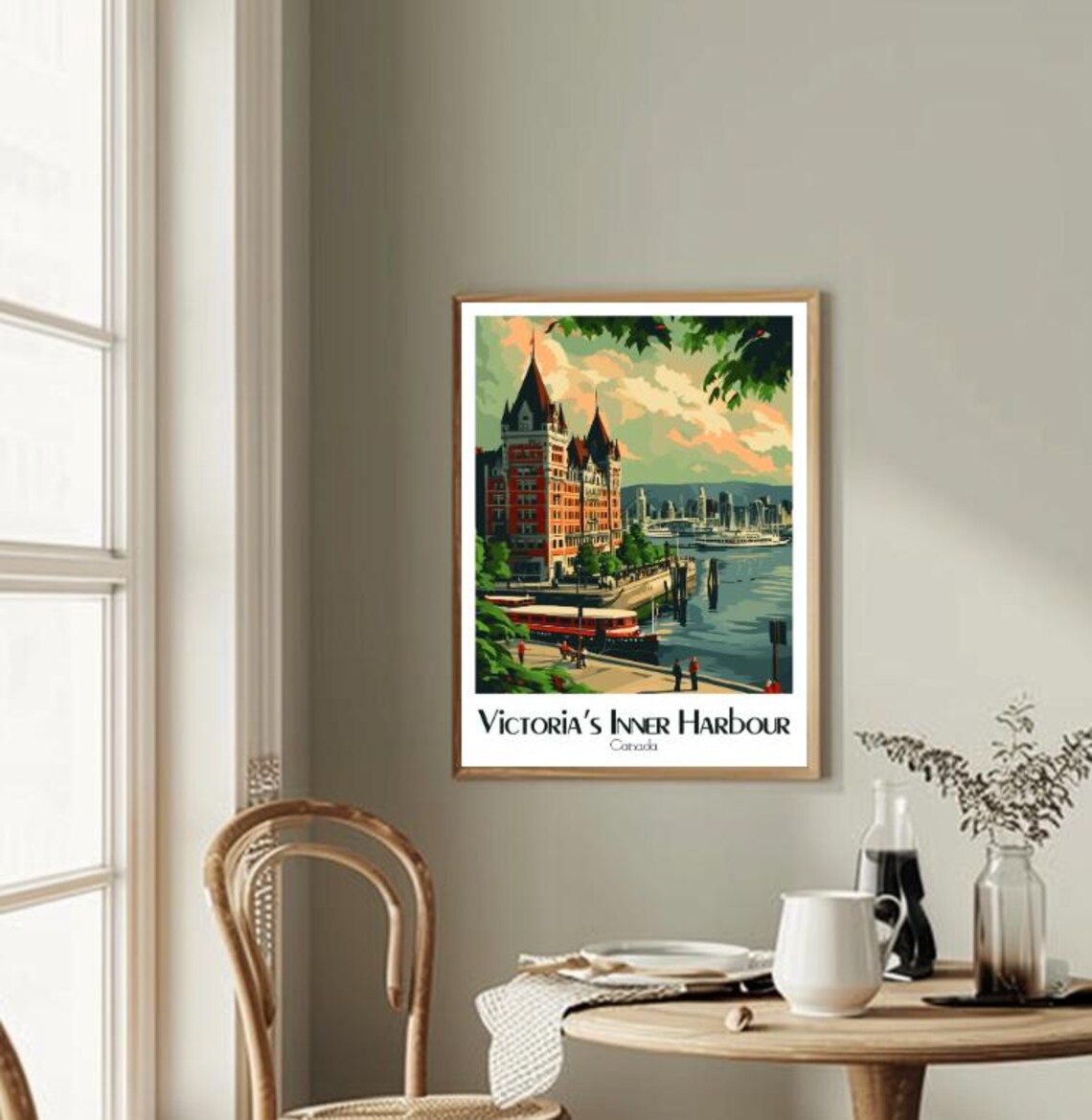 Victoria Inner Harbour with the Historic Empress Hotel Poster - Image 2