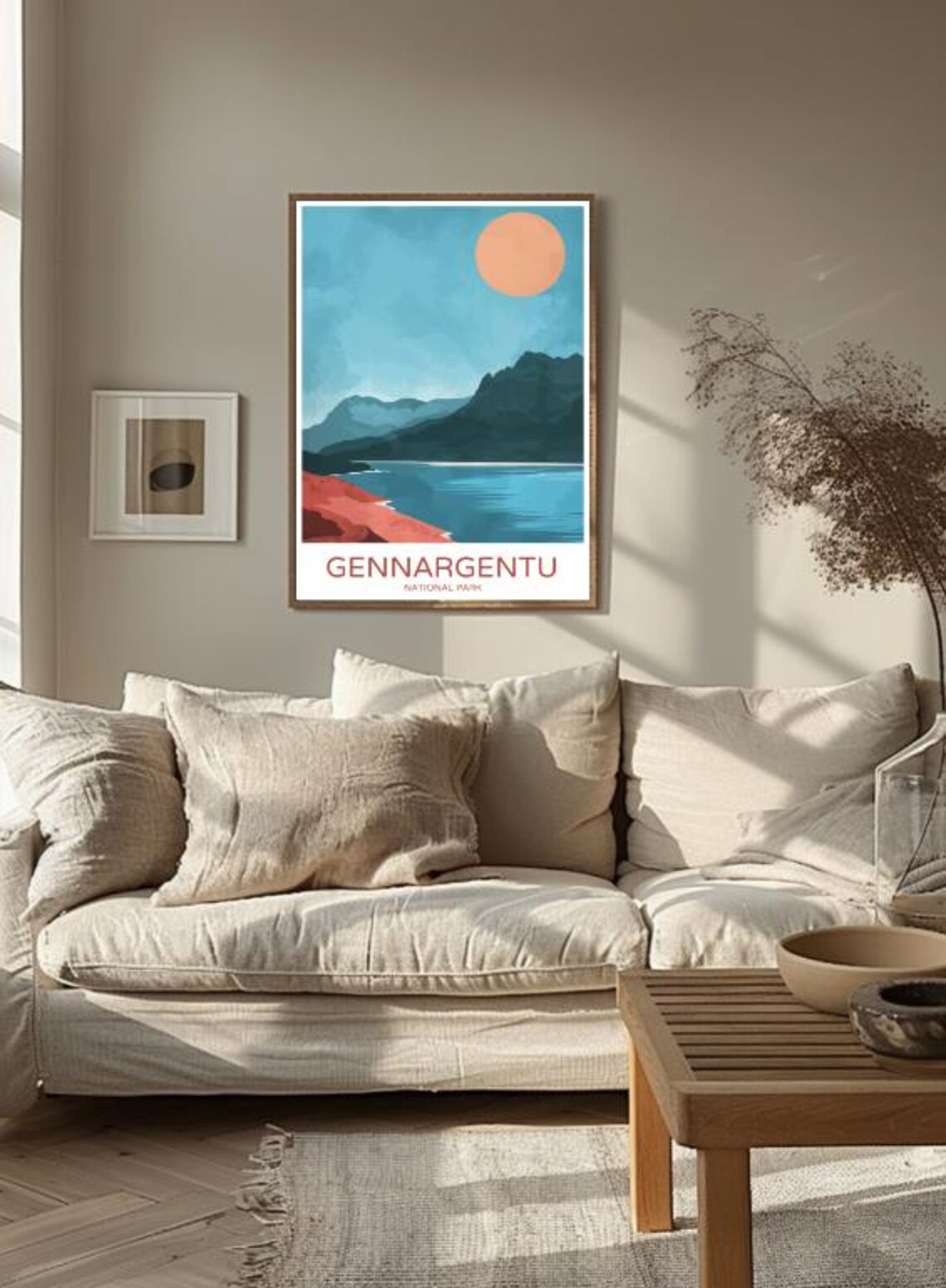 Gennargentu National Park Italy Sardinia Mountain Lake Travel Poster - Image 3