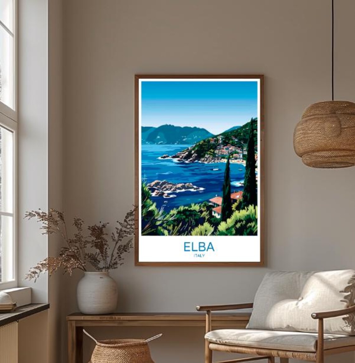 Elba Italy Island Coastline Rocky Cove Tuscan Archipelago Poster - Image 3