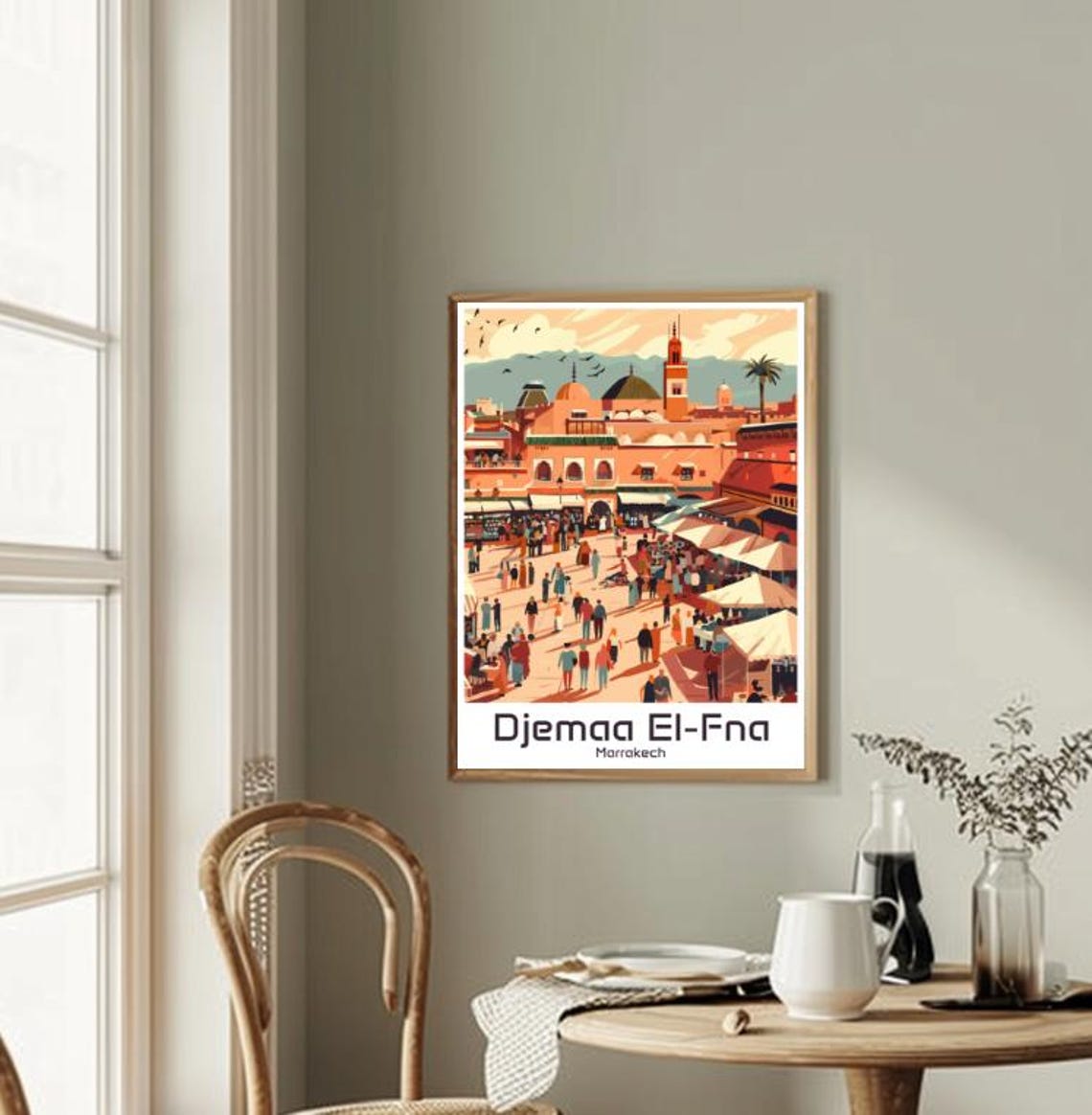 Djemaa El-Fna Market Square Atlas Mountains Marrakech Poster - Image 2