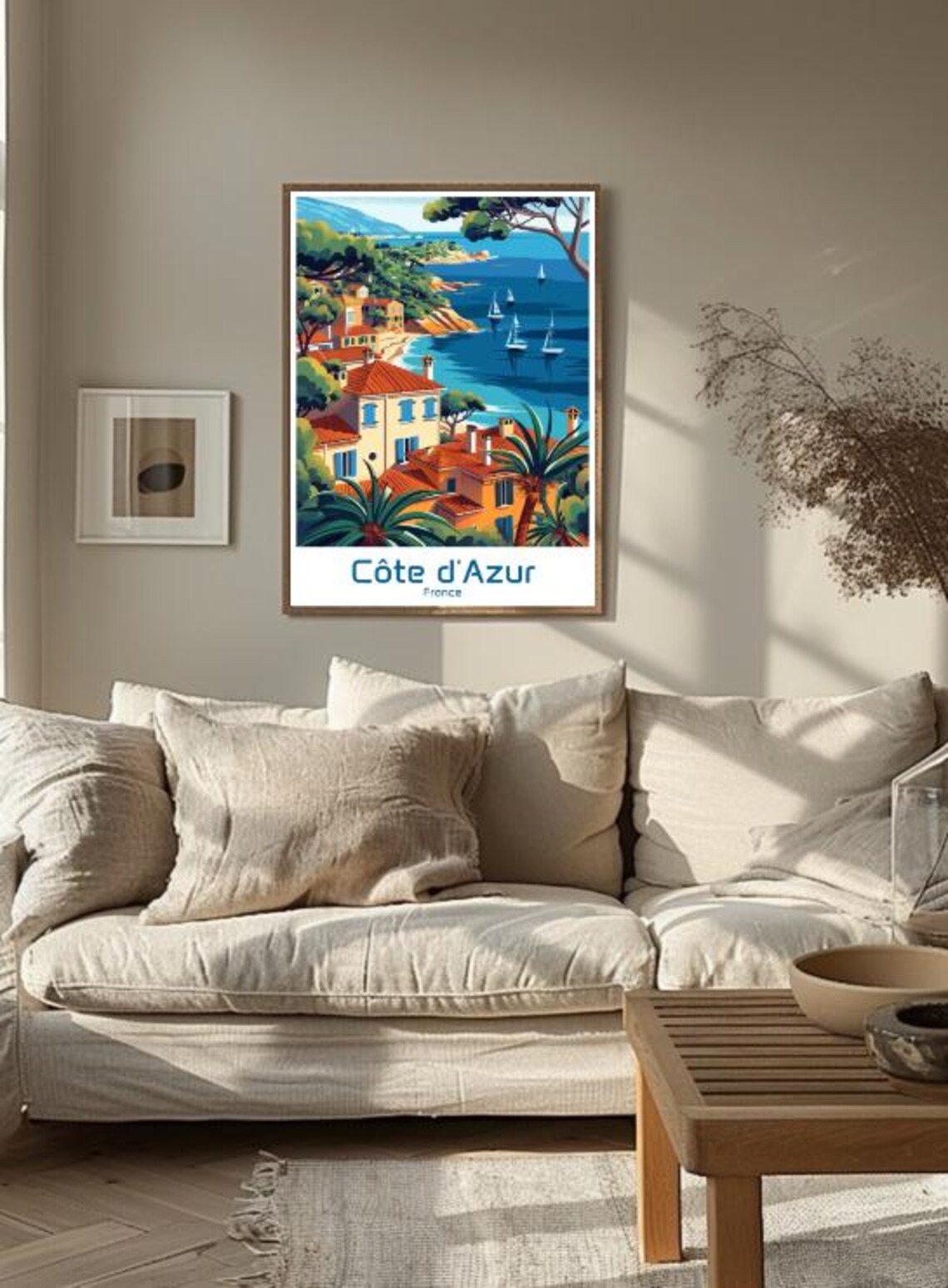 French Riviera Cote dAzur Coastline Villas Vintage Travel Poster - Image 3