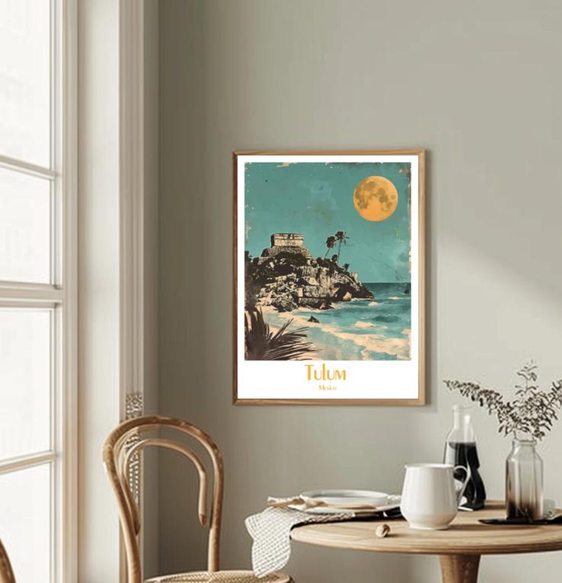 Tulum Mayan Ruins on Rocky Cliffs Above the Caribbean Sea Poster - Image 2