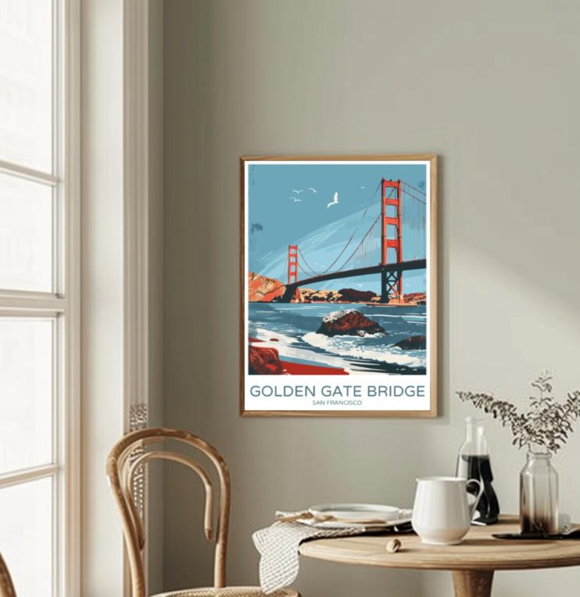 Golden Gate Bridge San Francisco Bay California Travel Poster Gift - Image 2