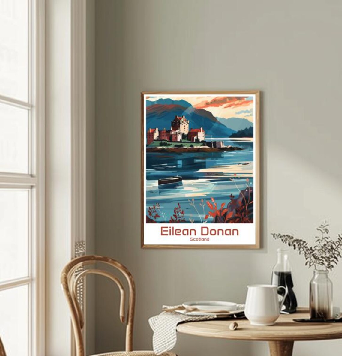 Eilean Donan Castle Scotland Island Vintage Illustration Travel Poster - Image 2
