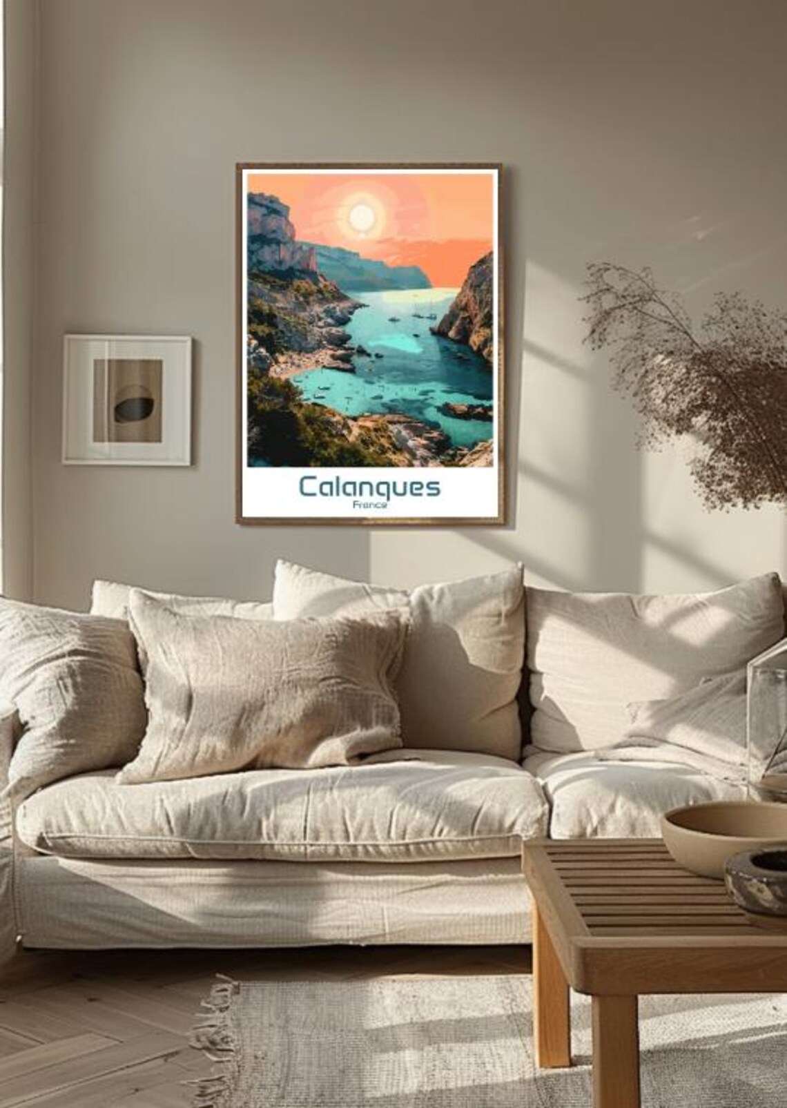 Calanques France Turquoise Cove Cliffs At Sunset Travel Poster - Image 3
