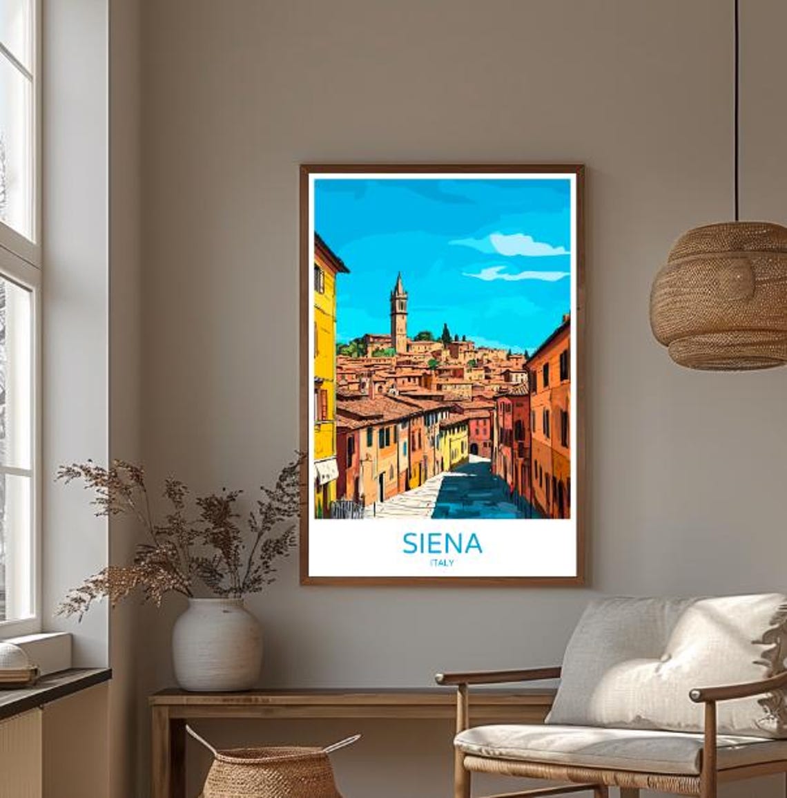 Siena City Italy Travel Poster Charming Wall Art Of Historic Tuscan Landscape Siena Italy Print Italy Travel Decor Artwork - Image 3