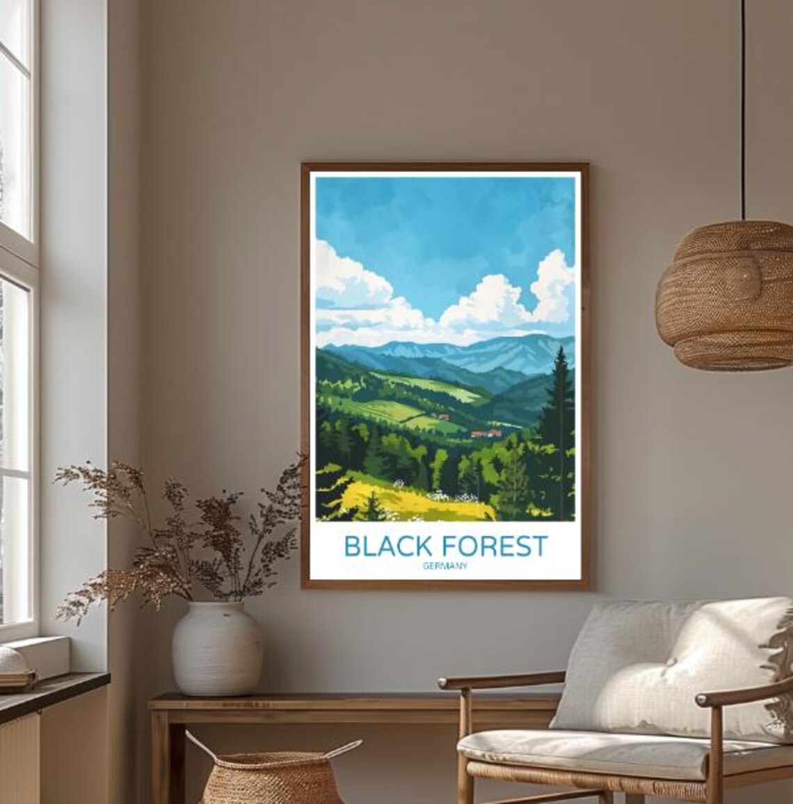 Black Forest Germany Mountain Woodland Landscape Travel Poster - Image 3