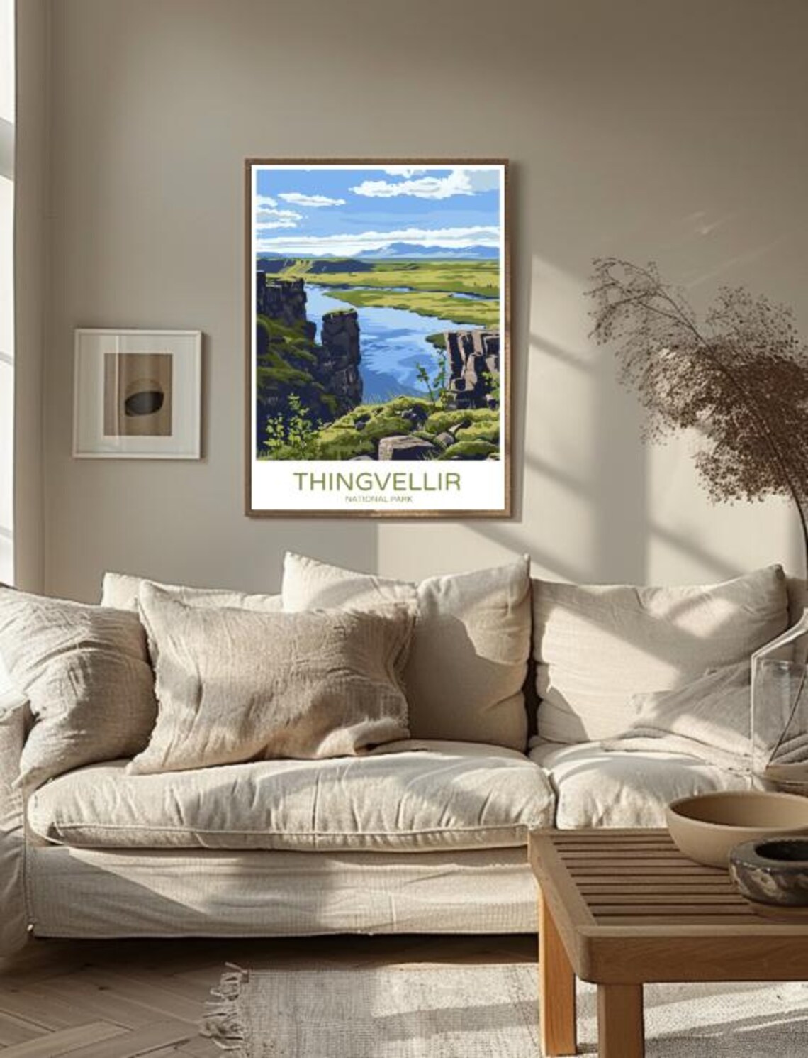 Thingvellir National Park Iceland Travel Poster Rift Valley River View - Image 3