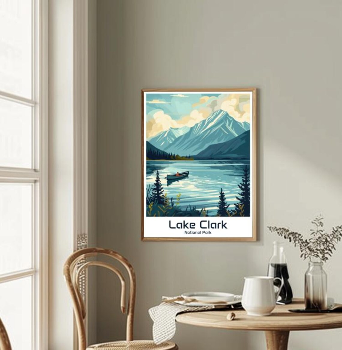 Lake Clark National Park Travel Posteralaska Wilderness Wall Art Lake Landscape Print Nature Decor Hiking Adventure Usa Travel Gift - Image 2