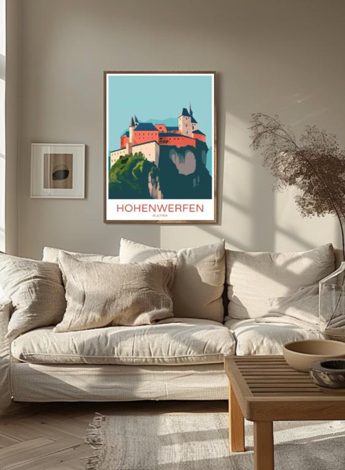 Hohenwerfen Austria Travel Poster Medieval Fortress Cliffside View Art - Image 3
