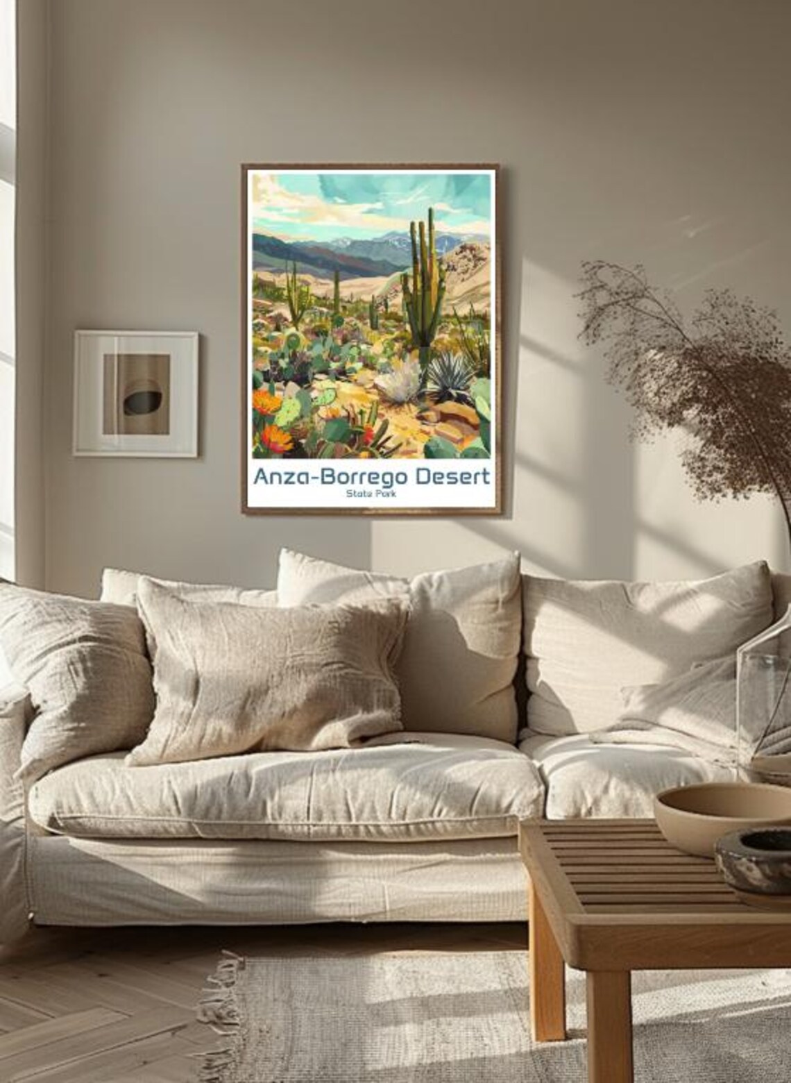 Anza Borrego Desert State Park Travel Poster Cactus Wildflower Scene Art - Image 3